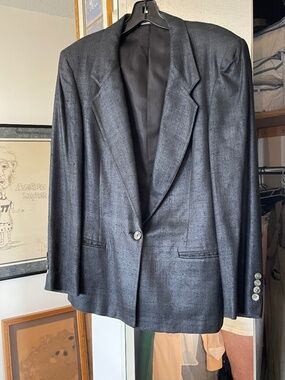 designer black silk jacket